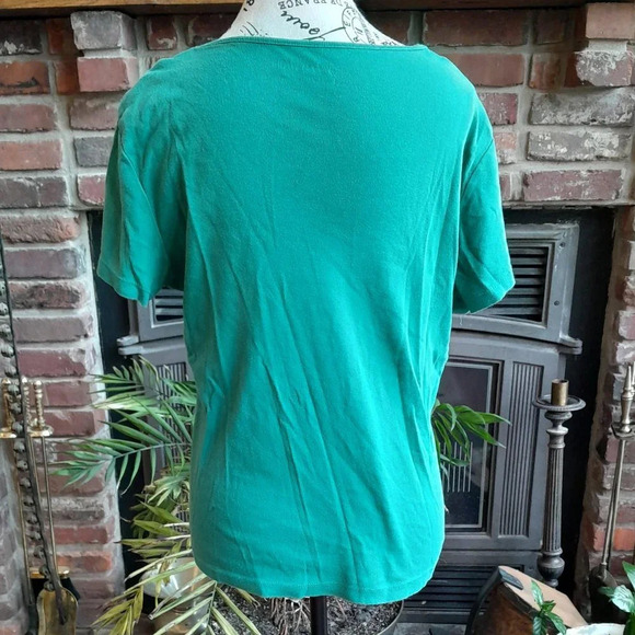 St John's Bay Green Embellished Top - Picture 3 of 4